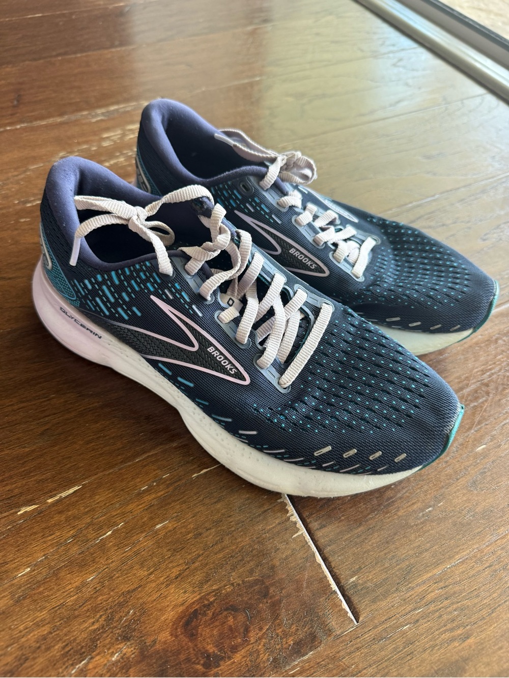 Brooks Glycerin 20 Womens Sz 8 B Shoes Blue Purple Running Walking Gym Cushion